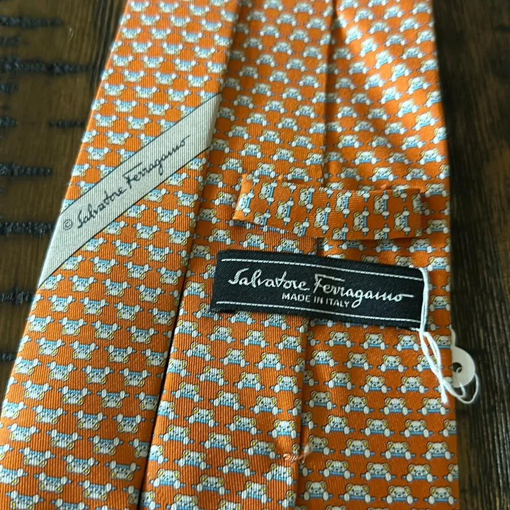 Salvatore ferragamo Teddy bear print silk tie
